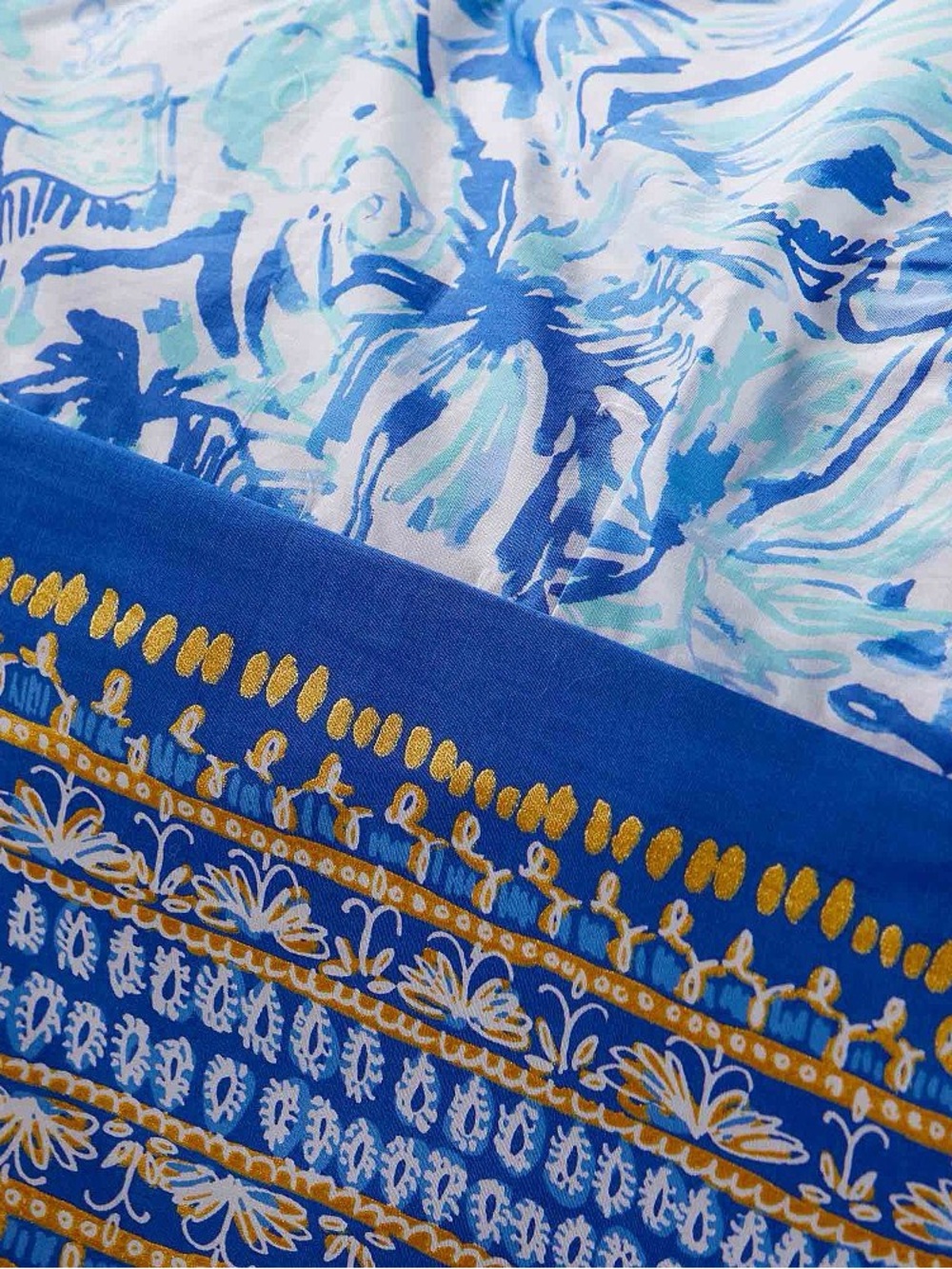 Pottery Barn Teen Lilly Pulitzer Elephant Appeal Queen/Full Duvet Cover - Picture 2 of 6